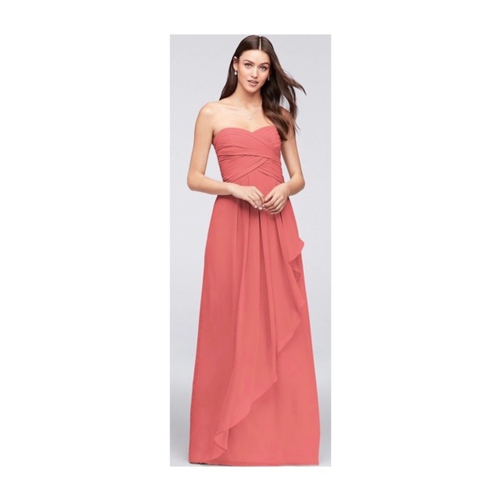 David's Bridal Strapless Bridesmaid Dress